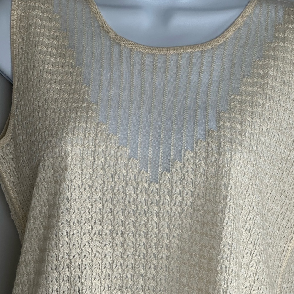 Magaschoni Cream & Textured Silk Blouse, Quiet Luxury, Old Money, Unique, S